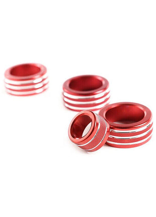 red Alloy Air Conditioner Switch Knob Ring Trim For Bmw 5 Series E60 2004-2010