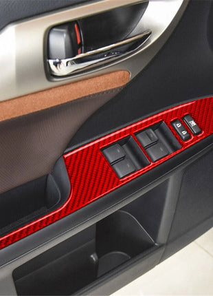 4X Red Carbon Fiber Window Switch Lift Panel Cover Trim For Lexus CT200h 2011-17