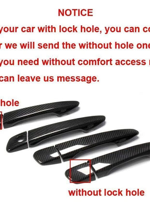 Real Carbon Fiber Exterior Door Handle Cover Trim Fit For Lexus IS250 F Sport