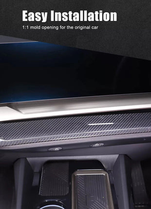 Real Carbon Fiber Navigation Screen Lower Trim Cover Set For BMW 5 Series 2024