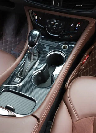 For Buick Envision 2014-2018 Carbon Fiber Gear Shift Water Cup Frame Cover Trim