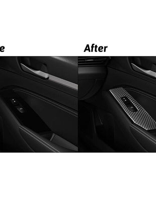 Carbon Fiber Front Door Window Control Panel Cover For Nissan Altima 2019-2022