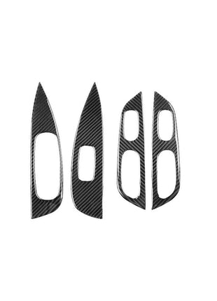 4X Carbon Fiber Door Window Control Panel Cover Trim For Nissan Rogue 2014-2016