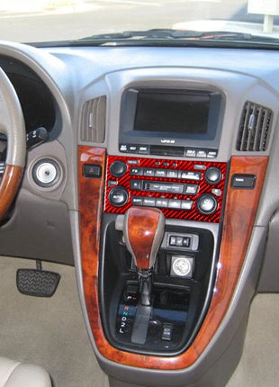 Red For Lexus RX300 1998-2003 Carbon Fiber Center Console AC Switch Panel Trim