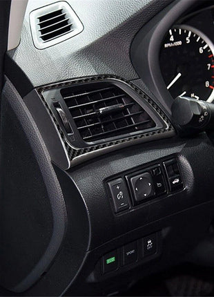 Carbon Fiber Dashboard Vent Outlet Outer Frame Trim For Nissan Sentra 2013-2019