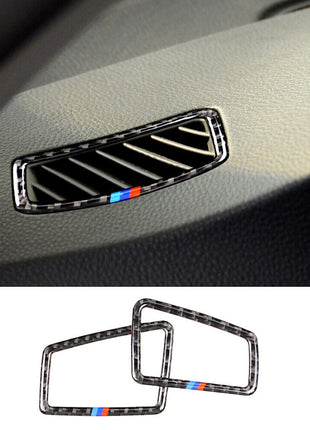 2闂佺厧顕悧姝況bon Fiber Dashboard Side Air Vent Outlet Cover For Bmw 3 Series E90 2005-12