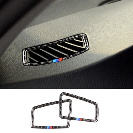 2闂佺厧顕悧姝況bon Fiber Dashboard Side Air Vent Outlet Cover For Bmw 3 Series E90 2005-12