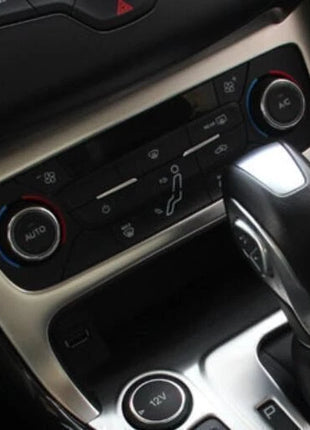 AC Button Control Console Frame Trim 2015-2018 1PCS Silver Steel For Ford Focus