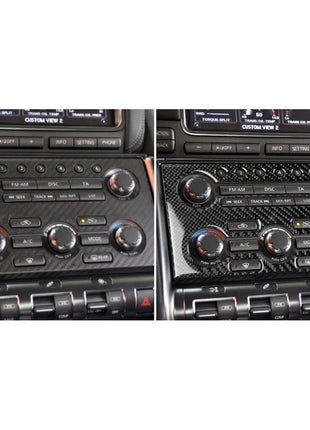 Carbon Fiber Console Control Panel Cover Trim For Nissan Gt-r R35 2008-2016