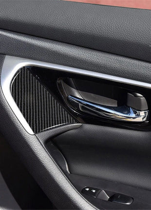 Carbon Fiber Rearview Mirror Button Cover Trim For Nissan Altima 2013-2015
