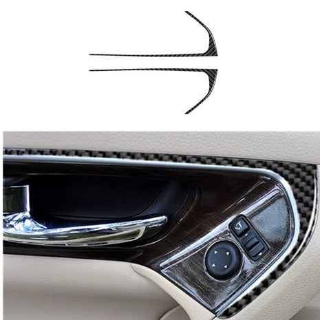 2X Carbon Fiber Front Door Handle Strips Cover Trim For Nissan Altima 2013-2015