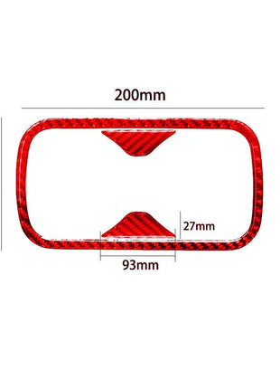 Red Carbon Fiber Rear Cup Holder Frame Cover Trim For Nissan Altima 2019-2022