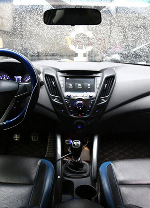 For Hyundai Veloster 11-16 Carbon Fiber Console Gear Shift Frame Cover Trim 2pcs
