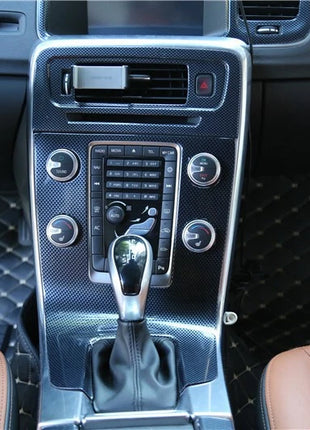 Fiber Inner Middle Air Outlet Vent Frame Trim Fit For Volvo S60 2014-2018 Carbon