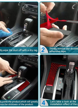 Red Carbon Fiber Overhead Console Frame Cover Trim For LEXUS RX330 350 2004-2009