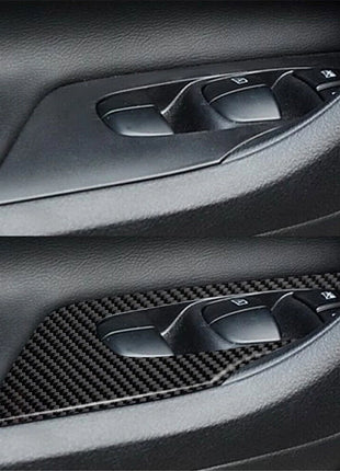 2x Carbon Fiber Front Door Window Lift Cover Trim For Nissan Altima 2013-2015