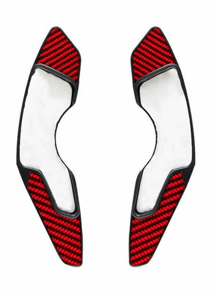 Steering Wheel Shift Paddle Trim For Lexus IS300 350 14-19 Real Red Carbon Fiber