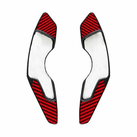 Steering Wheel Shift Paddle Trim For Lexus IS300 350 14-19 Real Red Carbon Fiber