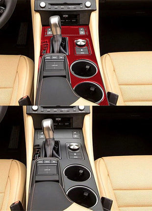 6X Red Carbon Fiber Gear Shift Panel Cover Trim For Lexus RC300 350 200T 2015-20