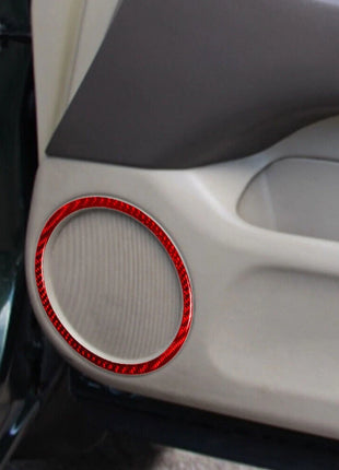 2Pcs Red Carbon Fiber Front Door Speaker Cover Trim For Lexus RX300 1998-2003
