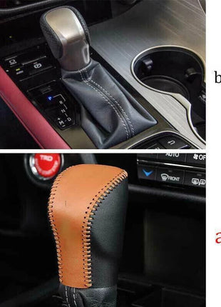 Gear Shift Knob Shifter Lever For Lexus RX350 450h 2016-2019 Khaki&Black Leather
