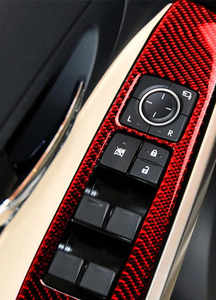 Red Carbon Fiber Window Switch Panel Trim Cover Type B For Lexus IS250 350 14-18