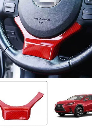 Red Carbon Fiber Steering Wheel Sheet Cover 1pc For Lexus NX 300h 200t 2015-2021