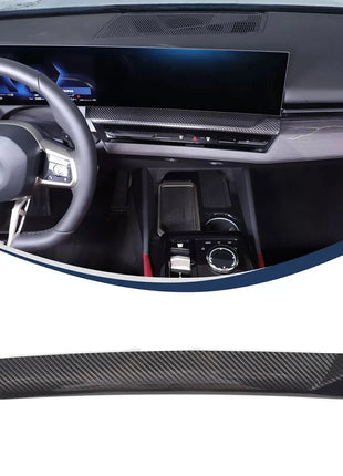 Real Carbon Fiber Navigation Screen Lower Trim Cover Set For BMW 5 Series 2024