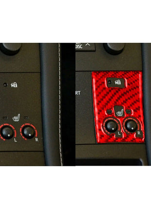 Red Carbon Fiber Heated Seat Control Cover Trim For Lexus CT200h 2011-2017