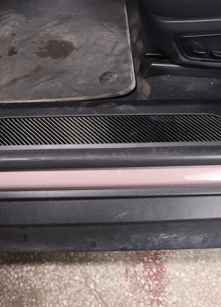 Carbon Fiber Car Interior Door Sills Cover Trim For Porsche Taycan 2019-2022