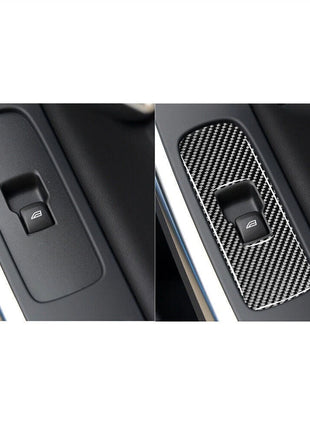 3Pcs Carbon Fiber Window Switch Button Panel Cover Trim For Volvo V60 2010-2017