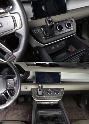 Carbon Fiber Console Gear Shift Frame Trim For Land Rover Defender 110 2020-2022