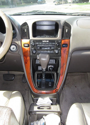 5Pcs Carbon Fiber Interior Central Console Cover Trim For Lexus RX300 Type A