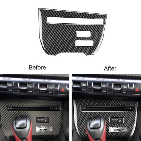 Carbon Fiber CD Player Control Panel Cover Trim For Nissan GT-R R35 Type A