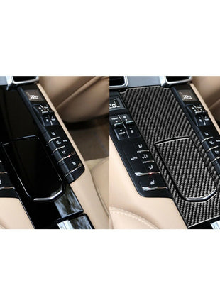 Carbon Fiber Car Inner Rear Multimedia Cover Trim For Porsche Panamera 2010-2016