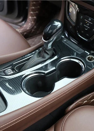 For Buick Envision 2014-2018 Carbon Fiber Gear Shift Water Cup Frame Cover Trim
