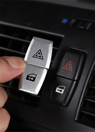 Alloy Control Warning Light Switch Locking Button Cover For Bmw X3 E83 2006-2010