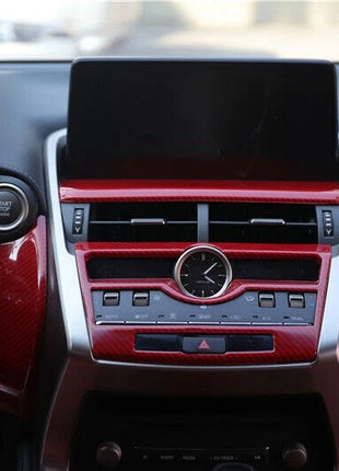 Console AC Button Control Frame For Lexus NX200t 300h 2015-2021 Red Carbon Fiber