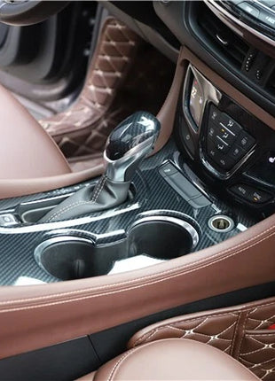 For Buick Envision 2014-2018 Carbon Fiber Gear Shift Water Cup Frame Cover Trim