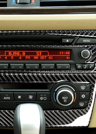 For Bmw E90 3 Series 2005-12carbon Fiber Air Conditioning Cd Control Panel Cover