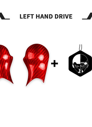 Red Dry Carbon Fiber Console Gear Shift Knob Cover For Nissan 350Z Z33 2003-2009