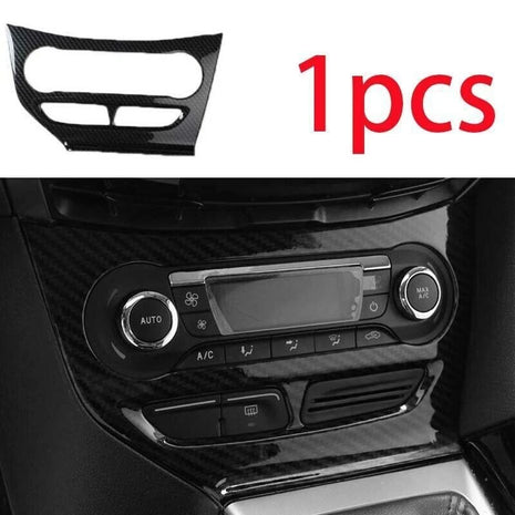 1PCS Central Console AC Switch Panel Trim Carbon Fiber 2012-2014 For Ford Focus
