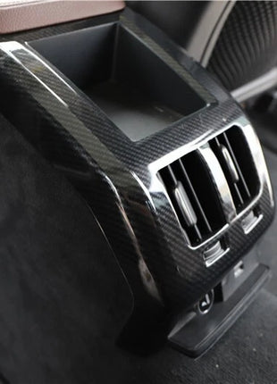 Fiber Back Row Air Outlet Vent Frame Trim 2* Fit For Volvo S90 2016-2021 Carbon