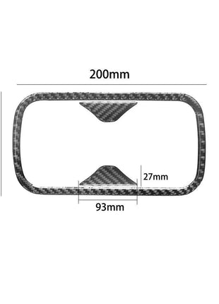 Carbon Fiber Rear Cup Holder Outer Frame Cover Trim For Nissan Altima 2019-2022