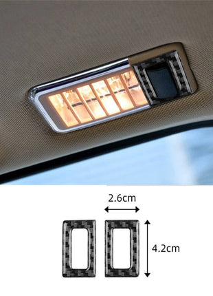 2闂佺厧顕悧姝況bon Fiber Roof Rear Reading Light Lamp Ring Cover For Bmw X3 E83 2004-2010
