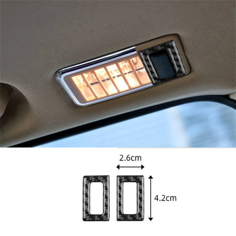 2闂佺厧顕悧姝況bon Fiber Roof Rear Reading Light Lamp Ring Cover For Bmw X3 E83 2004-2010