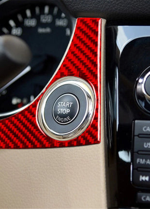 Red Carbon Fiber Ignition Switch Frame Trim Cover For Nissan Rogue 2014-2016