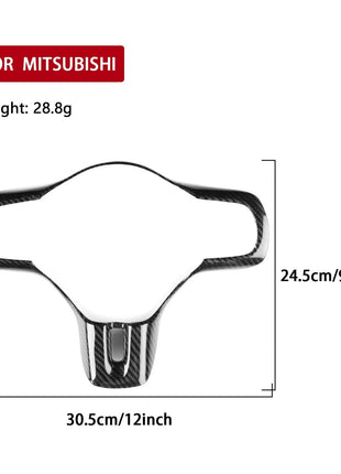 Real Dry Carbon Fiber Steering Wheel Cover Trim For Mitsubishi Lancer EVO X 10th