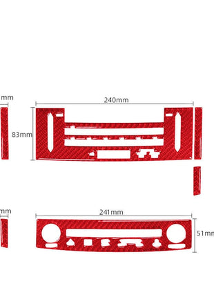 Red Carbon Fiber Central CD & A/C Panel Trim For Lexus RC300 350 200T 2015-2020
