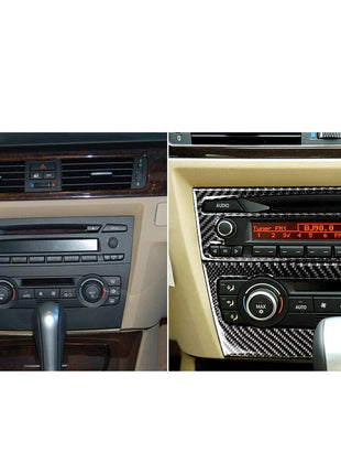 For Bmw E90 3 Series 2005-12carbon Fiber Air Conditioning Cd Control Panel Cover